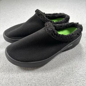 Oofos OOcoozie Mule Mens Size 12 Black Casual Walking Slip On Recovery Sandals